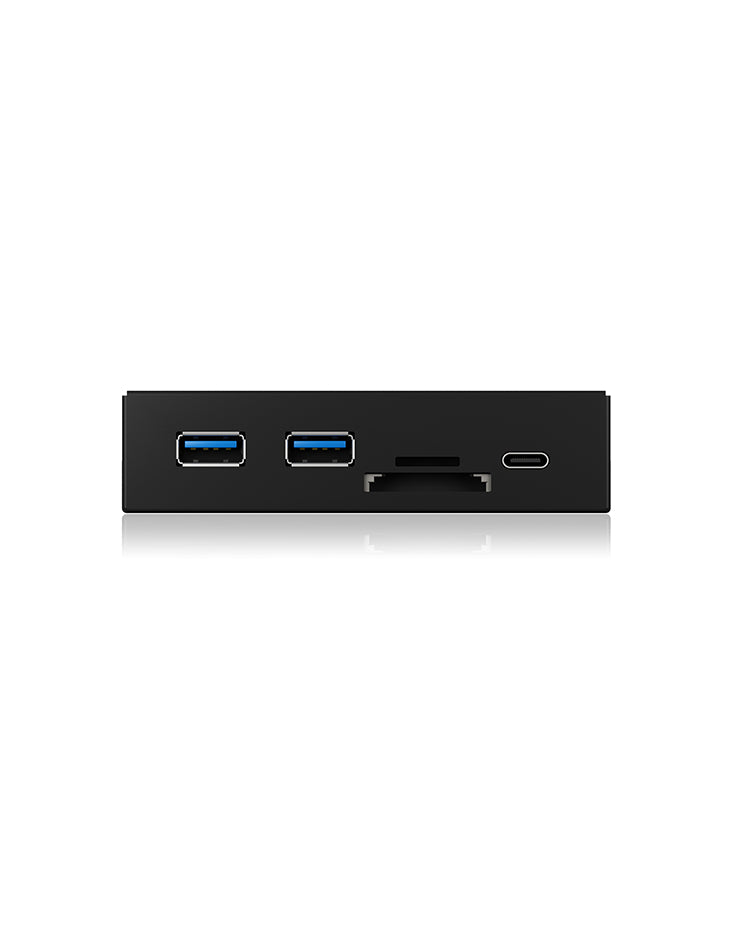Icy Box IB-HUB1417-i3 USB Hub (Black) with 1x USB Type-C, 2x USB Type-A, and Card Reader