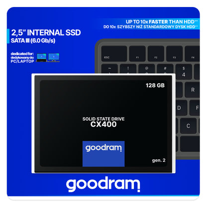 Goodram CX400 γεν.2 2,5" 128 GB Σειριακό SATA III 3D TLC NAND