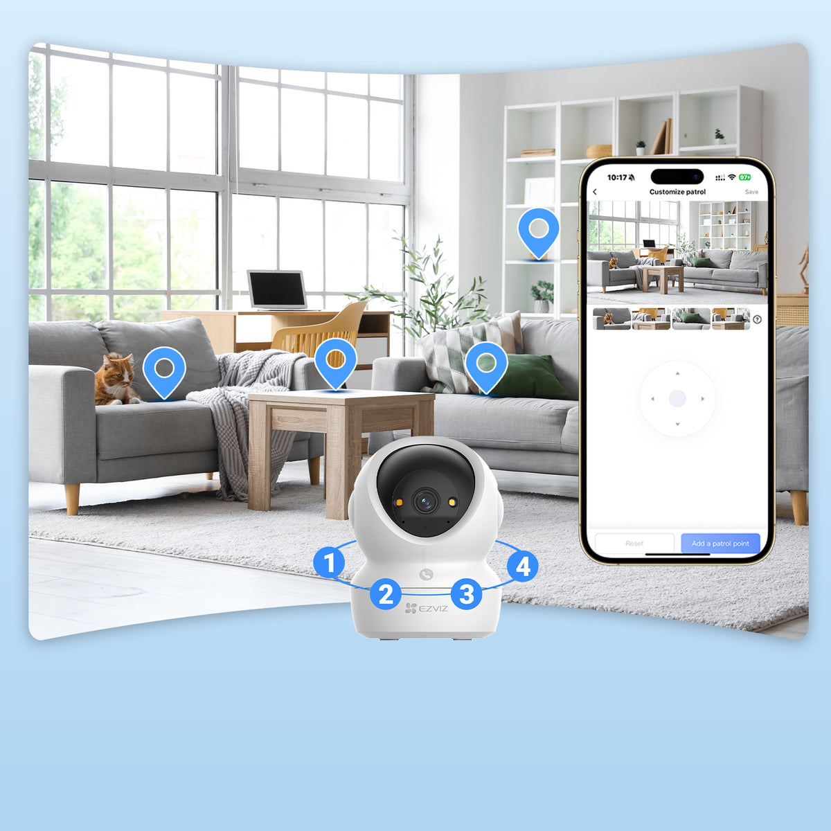 EZVIZ H6C security camera Spherical IP security camera Indoor 1920 x 1080 pixels Desk
