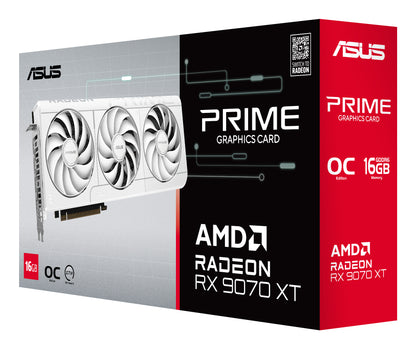 ASUS Prime -RX9070XT-O16G-WHITE AMD Radeon RX 9070 XT 16 GB GDDR6