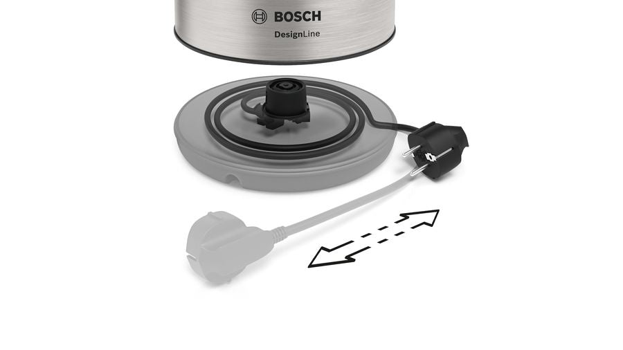 Bosch TWK3P420 electric kettle 1.7 L 2400 W Black, Stainless steel