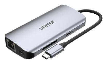 UNITEK ACTIVE HUB USB-C 2X HDMI 4K, RJ45, PD 100W