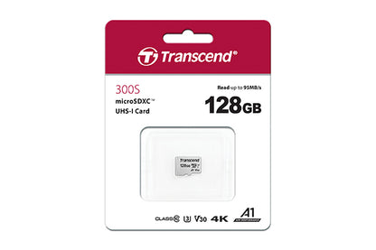 Transcend microSD Card 128GB SDXC USD300S-A with Adapter