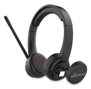MediaRange Bluetooth ENC Stereo Headset 400mAh Akku schwarz