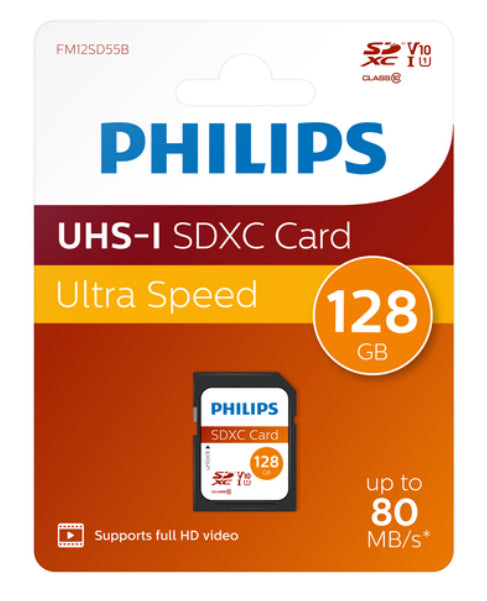 Philips SDXC Card          128GB Class 10 UHS-I U1