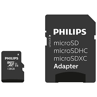 Philips MicroSDXC Card     128GB Class 10 UHS-I U1 incl, Adapter