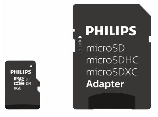 Philips MicroSDHC Card       8GB Class 10 UHS-I U1 incl, Adapter