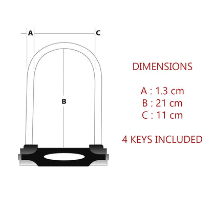 Master Lock U-Lock steel 13mm with Mount 8195EURDPRO