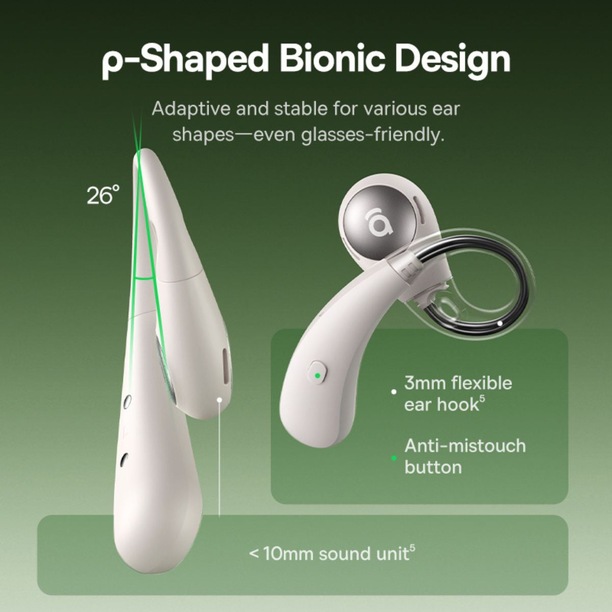 Baseus Eli Sport 2 Open-Ear TWS Starlight Off-White