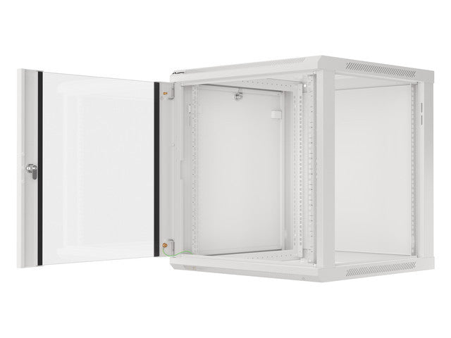 Lanberg wall-mounted installation rack cabinet 19'' 12U 600x600mm gray (glass door)