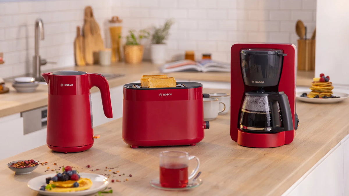 Bosch TAT2M124 Toaster, 2-Slice, 950 W, Red