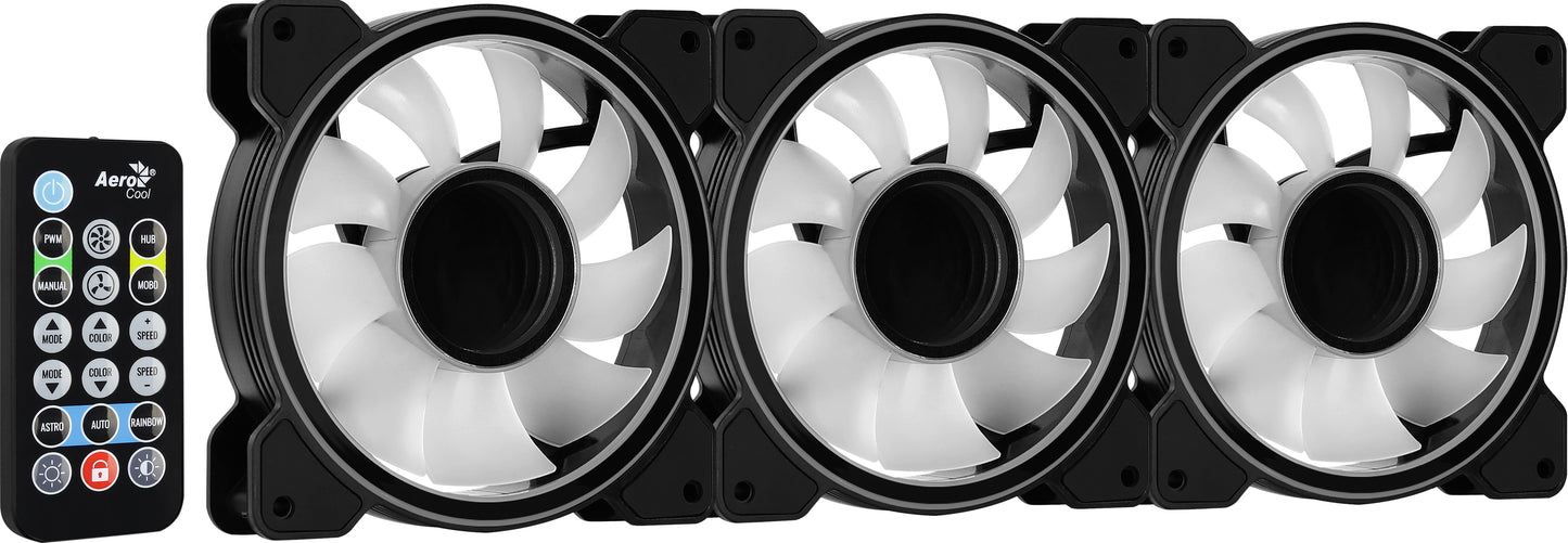 Σετ Ψύξης Κουτιού Υπολογιστή Aerocool Mirage 12 ARGB Pro 12 εκ., Μαύρο