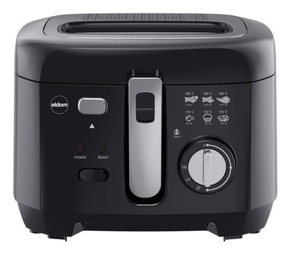 ELDOM Fryer FREET, 2.5 L, 400 g capacity, temperature regulator, removable oil tank, black
