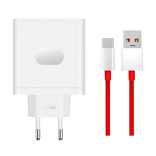 OnePlus 100W USB-A SuperVooc  Adapter + Cable - White