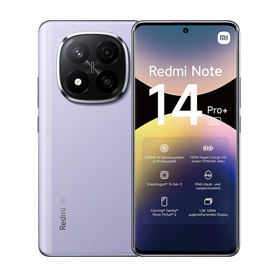 Xiaomi Redmi Note 14 Pro+ 5G Dual Sim 12GB RAM 512GB - Lavender Purple