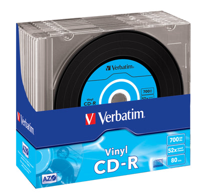 1x10 Verbatim CD-R 80 / 700MB 52x Speed, Vinyl Surface, Slim