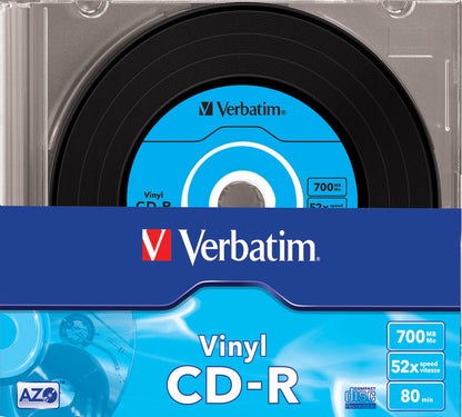 1x10 Verbatim CD-R 80 / 700MB 52x Speed, Vinyl Surface, Slim