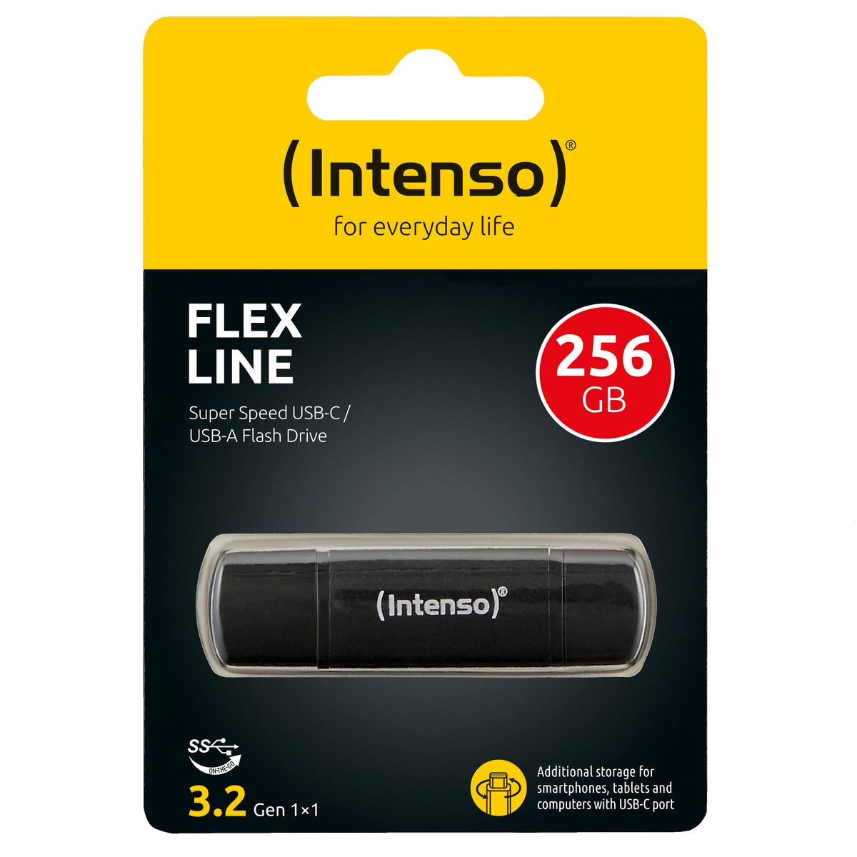 Intenso Flex Line USB 3.2 256GB Super Speed Gen 1x1 - Black (3544492)
