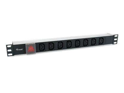 Equip 19" Steckdosenleiste IEC320 C14->8xIEC C13+Switch Alu.