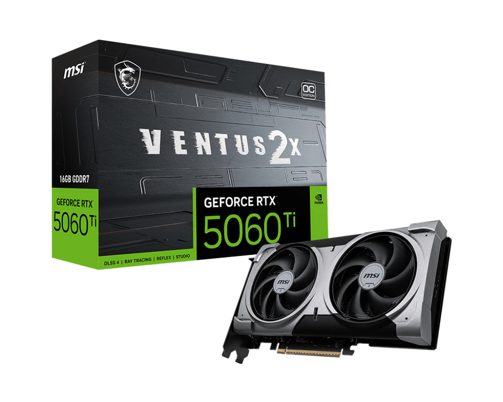 MSI GeForce RTX 5060 Ti VENTUS 2X OC PLUS 16G (DLSS 4, 3x DisplayPort, 1x HDMI 2.1)