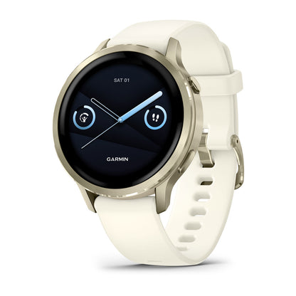 Garmin Venu 4 με οθόνη AMOLED 3,05 εκ. (1,2") 41 χιλ. Ψηφιακός ρολόι 390 x 390 εικονοστοιχεία αφής σε χρυσό χρώμα με Wi-Fi και δορυφορικό GPS