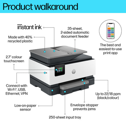 HP OfficeJet Pro 9120e All-in-One Printer Thermal inkjet A4 4800 x 1200 DPI 22 ppm Wi‑Fi