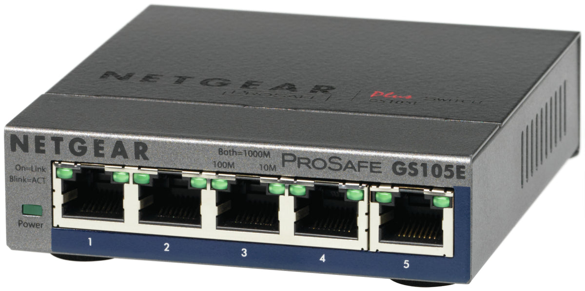 NETGEAR GS105E-200PES Managed L2/L3 Gigabit Ethernet Network Switch (10/100/1000 Mbps), Gray