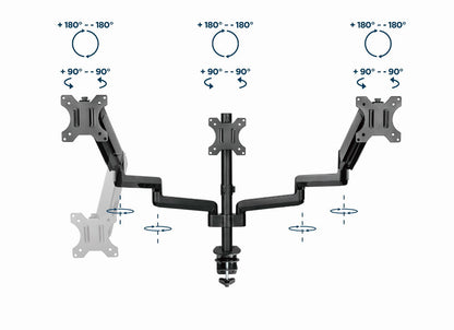 Gembird MA-DA3-01 monitor mount / stand 68.6 cm (27") Desk Black