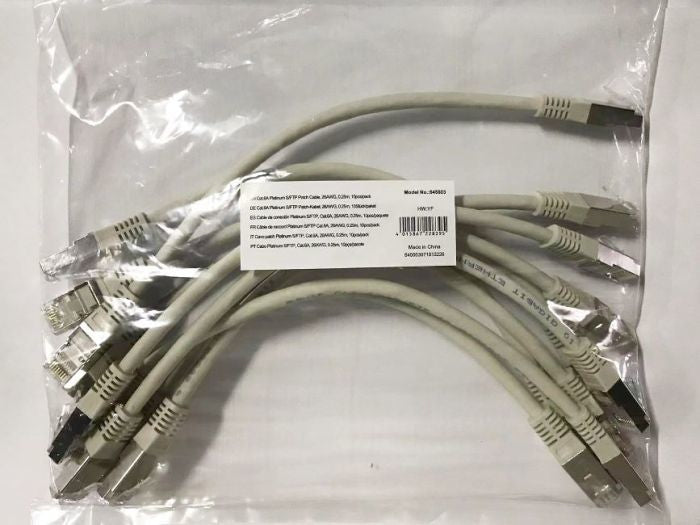 Equip Patchkabel Cat6A  10x S/FTP 2xRJ45  0.25m    grau Plat