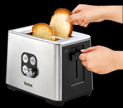 Φρυγανιέρα Tefal Equinox TT420D, 7 Επιπέδων Ψησίματος, Χωρητικότητα 2 Φέτες, Μαύρη με Ανοξείδωτο Ατσάλι