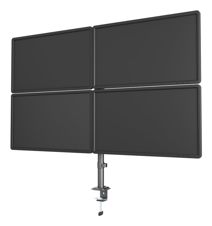 Gembird MA-D4-01 Adjustable Desk Mount for 4 Displays (Rotate, Tilt, Swivel), 13"–32", Supports Up to 10kg per Screen
