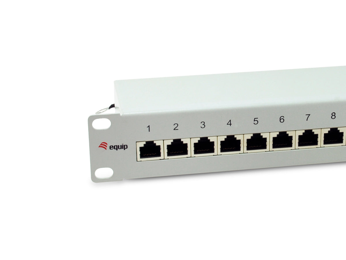 Equip 10" Patchpanel 12xRJ45 Cat6a FTP 1U     500MHz RAL7035