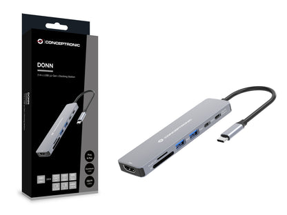CONCEPTRONIC  7-1 Dock USB-C->HDMI/USB-C/2xUSB-A/+   25cm gr
