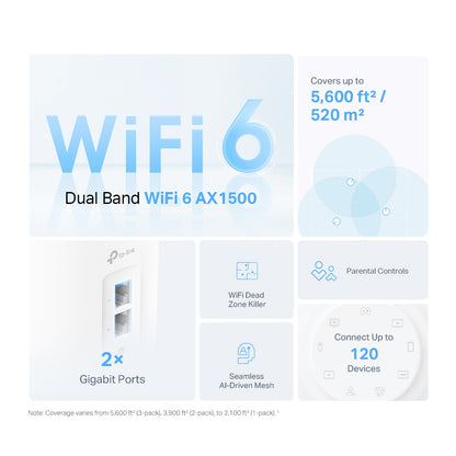 TP-Link AX1500 Σύστημα Mesh Wi-Fi 6 για Ολόκληρο το Σπίτι