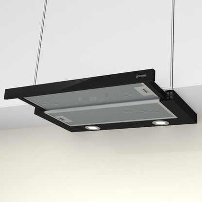 Gorenje TH62E4BG Εντοιχιζόμενος Ημισυρόμενος απορροφητήρας σε Μαύρο με Ισχύ 450 m³/ώρα