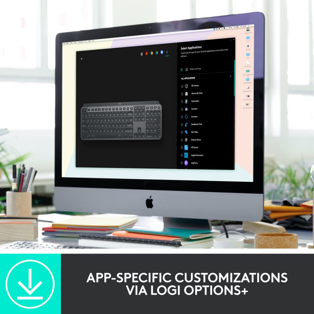Logitech Master MX Keys Combo for Bussiness keyboard Mouse included Office RF Wireless + Bluetooth QWERTY US International Graphite