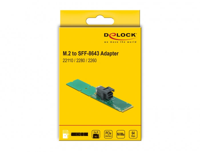 DeLOCK M.2 Key M to SFF-8643 NVMe 22110 / 2280 / 2260