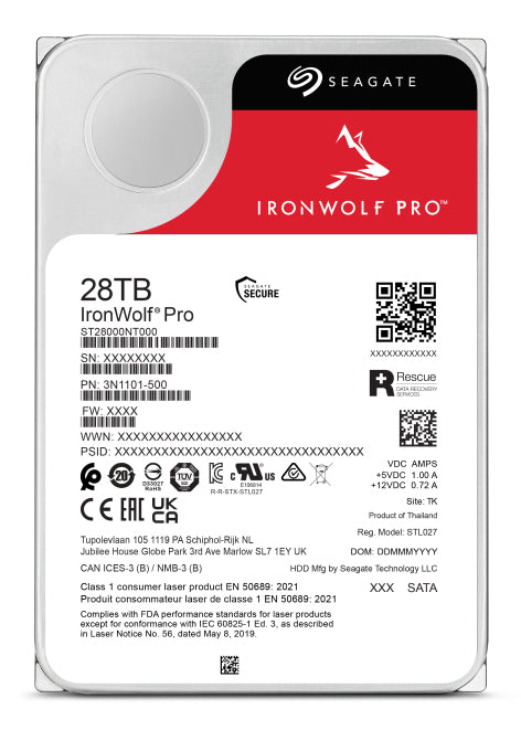 Εσωτερικός σκληρός δίσκος Seagate IronWolf Pro ST28000NT000 28 TB 7200 σ.α.λ. 512 MB 3,5" Serial ATA III