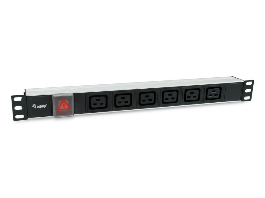 Equip 19" Steckdosenleiste IEC C20->6xIEC C19+Switch    Alu.