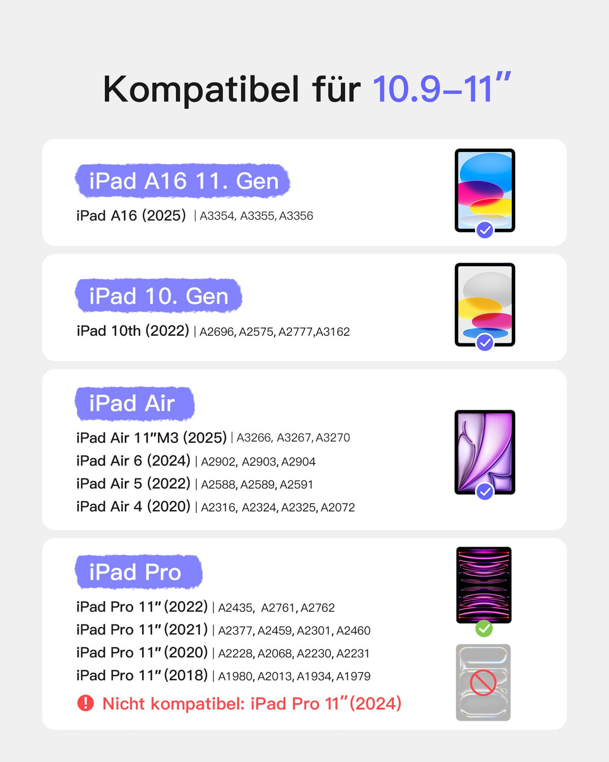 inateck KB002 Black Bluetooth-Tastatur-Hülle für iPad 11