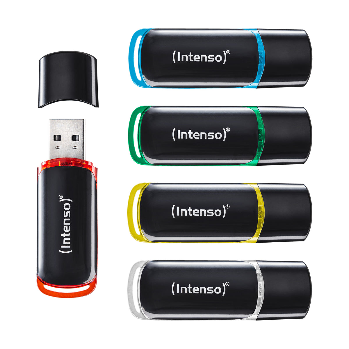 1x5 Intenso Business Line 16GB USB 2.0 Flash Drives, Assorted Colors, Model 3511575