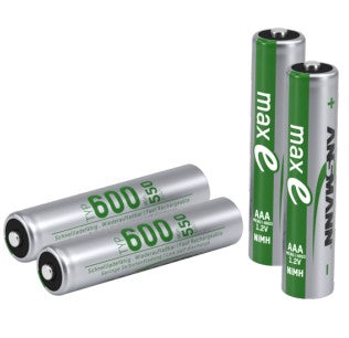 1x4 Ansmann NiMH Accu Micro AAA Typ.600 min.550 mAh   1311-0005