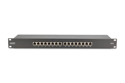 DIGITUS Patch Panel 1U 16-Port Cat6 Shielded Black