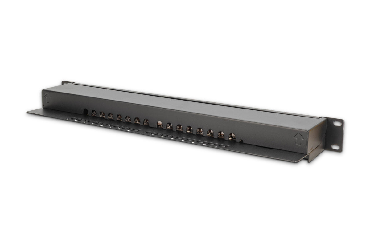 DIGITUS Patch Panel 1U 16-Port Cat6 Shielded Black