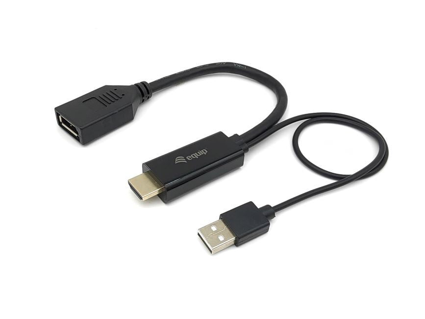 Equip HDMI->DP/USB-A            4K/60Hz Bu/St  0.15m schwarz