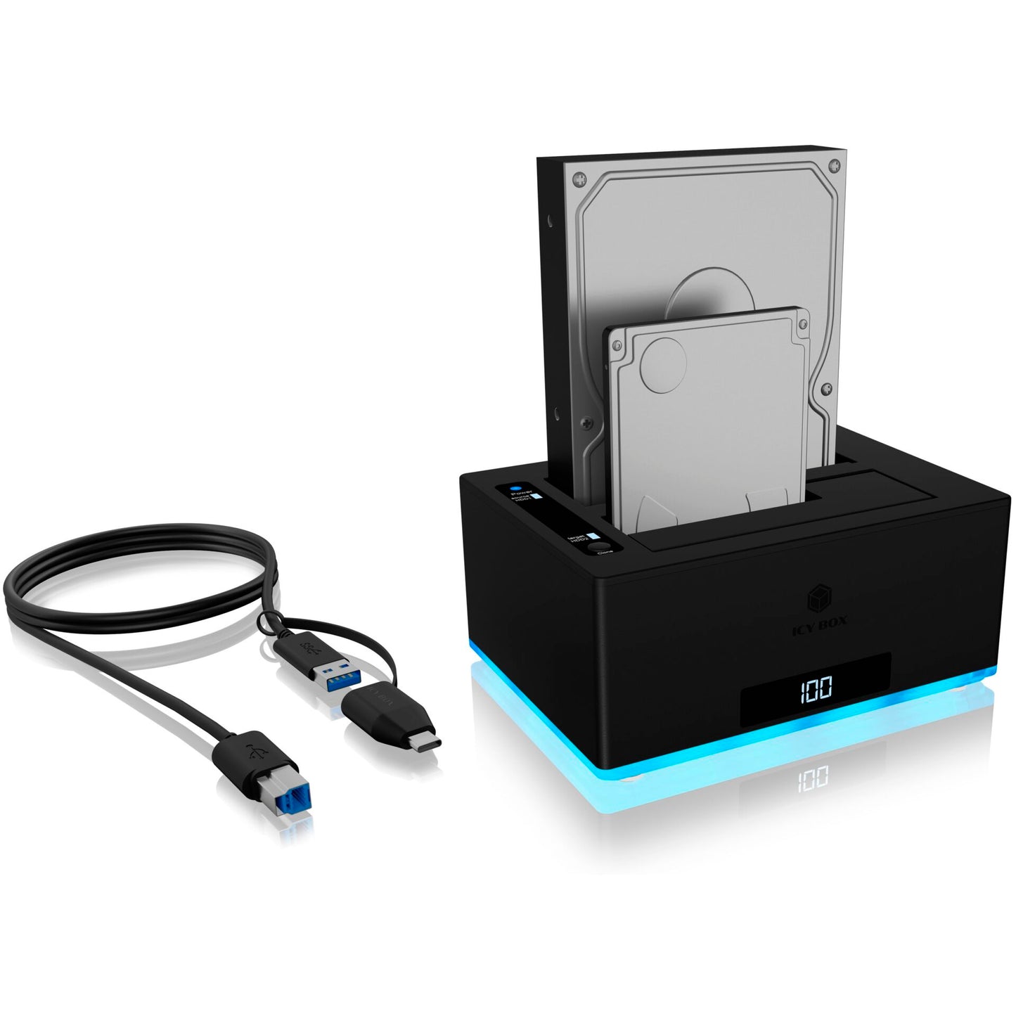 ICY BOX IB-127CL-U3 2-Bay Docking Station with Cloning Function