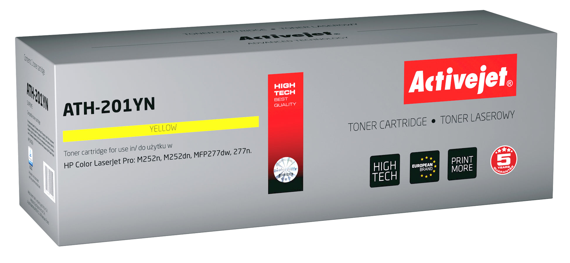Activejet ATH-201YN toner for HP printer HP 201A CF402A CRG045 replacement; Supreme; 1400 pages; yellow