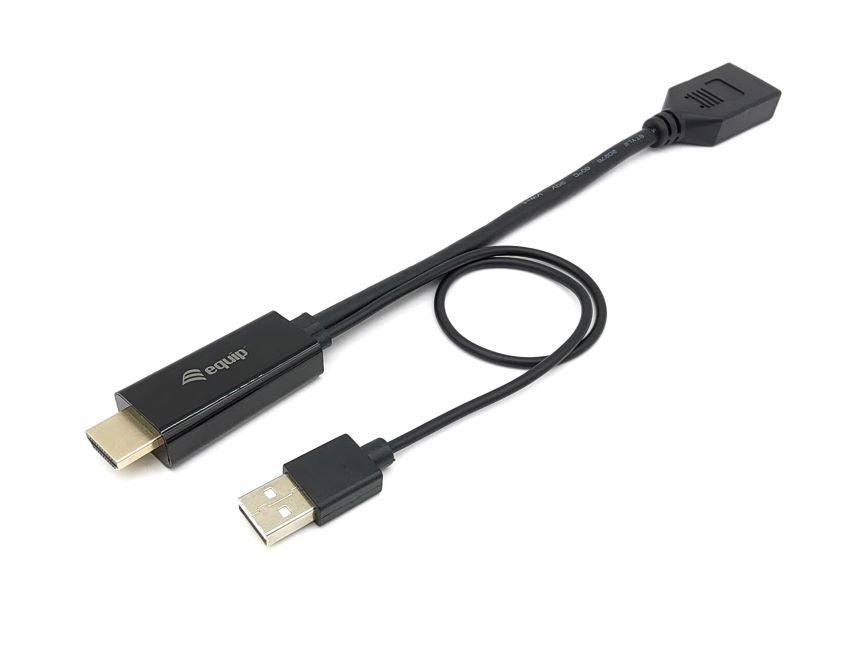 Equip HDMI->DP/USB-A            4K/60Hz Bu/St  0.15m schwarz