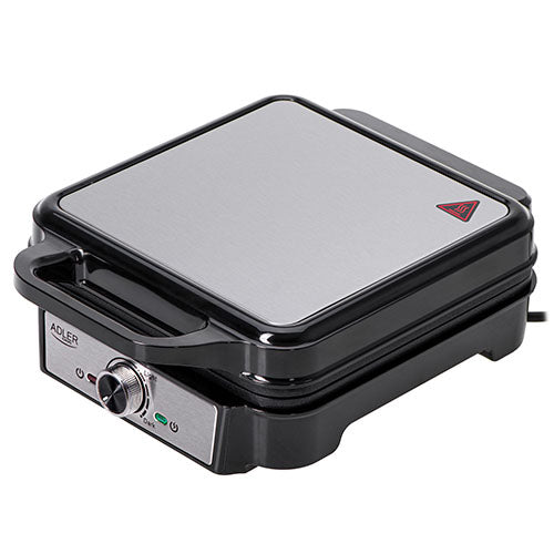 Τοστιέρα βάφλας Adler AD 3083 για 4 βάφλες, Ισχύς 1800 W, Μαύρο και Ασημί
