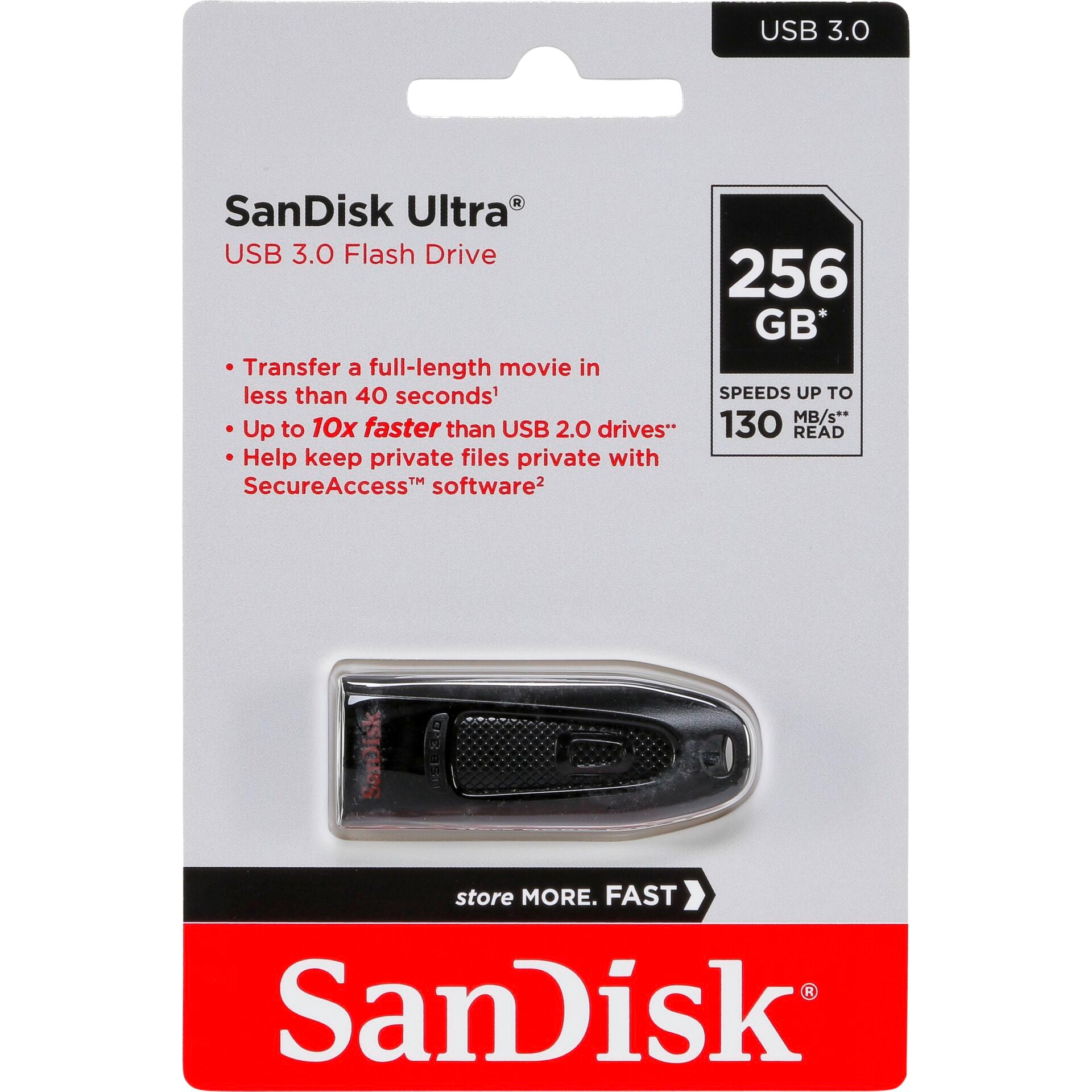 SanDisk Ultra USB 3.0 256GB - Γρήγορη και Αξιόπιστη Αποθήκευση